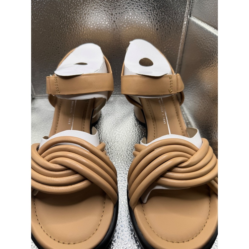 ECCO Sculpted Sandal LX 35 Biscuit Tan Leather Knotted Block Heel 222793 Size 41